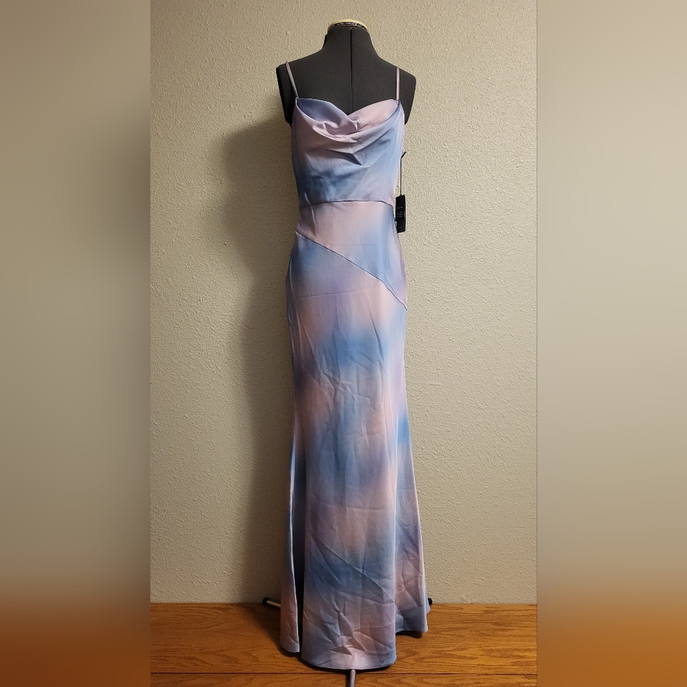 NWT Liv Foster Blue, Purple & Pink Spaghetti Strap Dress Size 6